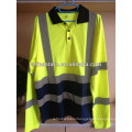 long sleeve high visibility reflective polo shirt